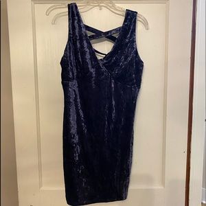 the impeccable pig blue velvet dress